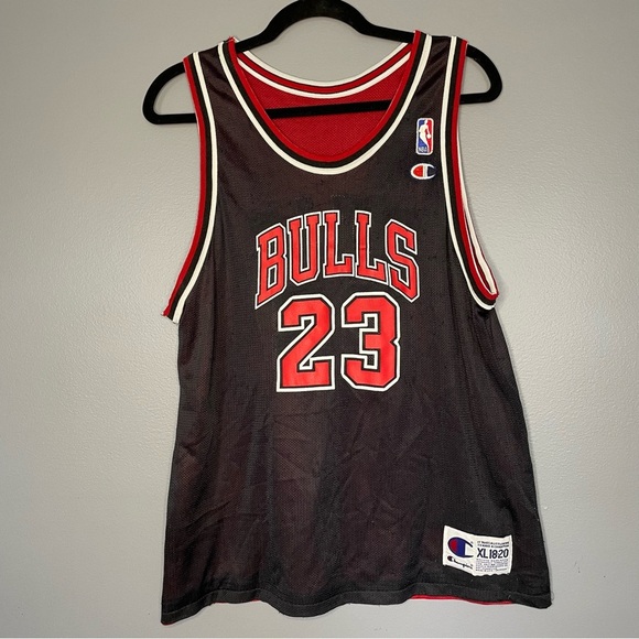 Champion Reversible Michael Jordan Jersey Vintage 90s Red and Black - Picture 2 of 12
